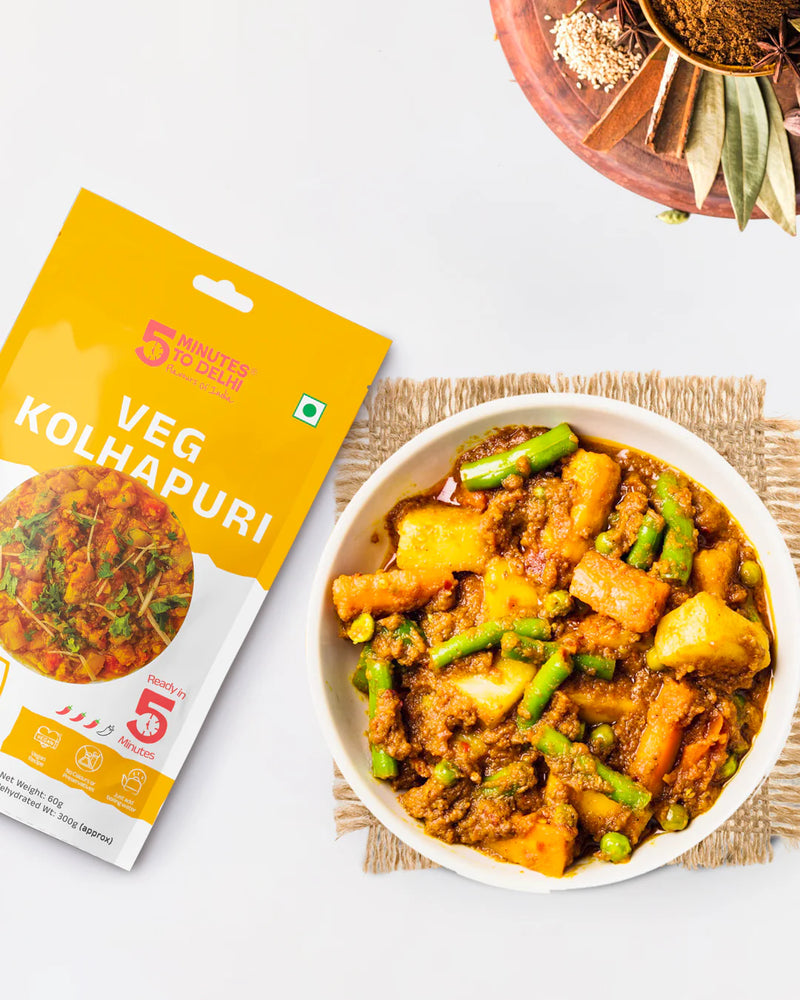 Load image into Gallery viewer, 5 Minutes To Delhi Vegetable Kolhapuri Camping Meal (Vegan) By 5 Minutes To Delhi