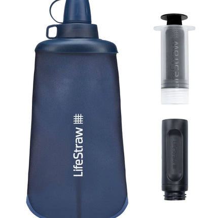 Lifestraw Peak Series Collapsible Squeeze bottle with Filter 1L Blue By LifeStraw