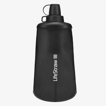 Lifestraw Peak Series Collapsible Squeeze bottle with Filter 1L Dark Grey By LifeStraw