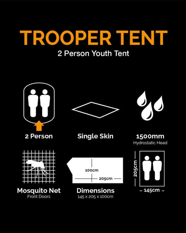Load image into Gallery viewer, Kombat UK Trooper Tent - Single Skin 2-Person (BTP) By Kombat UK