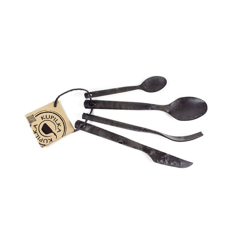 Load image into Gallery viewer, Kupilka Eco Cutlery Set (Various colours) Black By Kupilka Eco Dishware