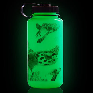 Load image into Gallery viewer, Nalgene 32oz / 1L Wide Mouth Sustain Water Bottle GLO WYLD Black Turtle By Nalgene