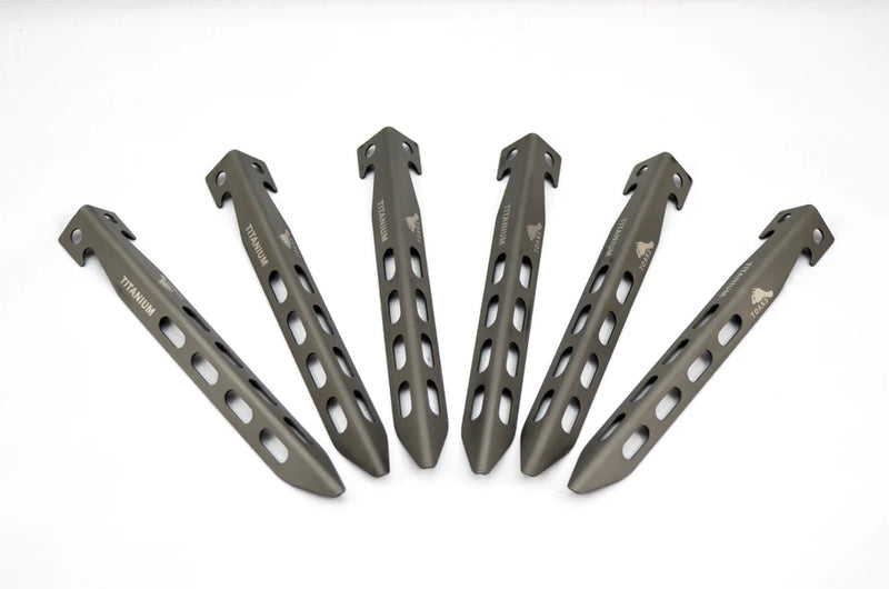 Load image into Gallery viewer, Toaks Titanium Large V-Shaped Tent Pegs (6 pack) By Toaks Outdoors