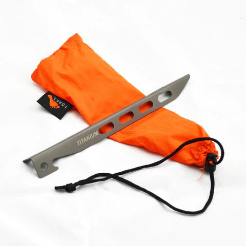 Load image into Gallery viewer, Toaks Titanium Large V-Shaped Tent Pegs (6 pack) By Toaks Outdoors