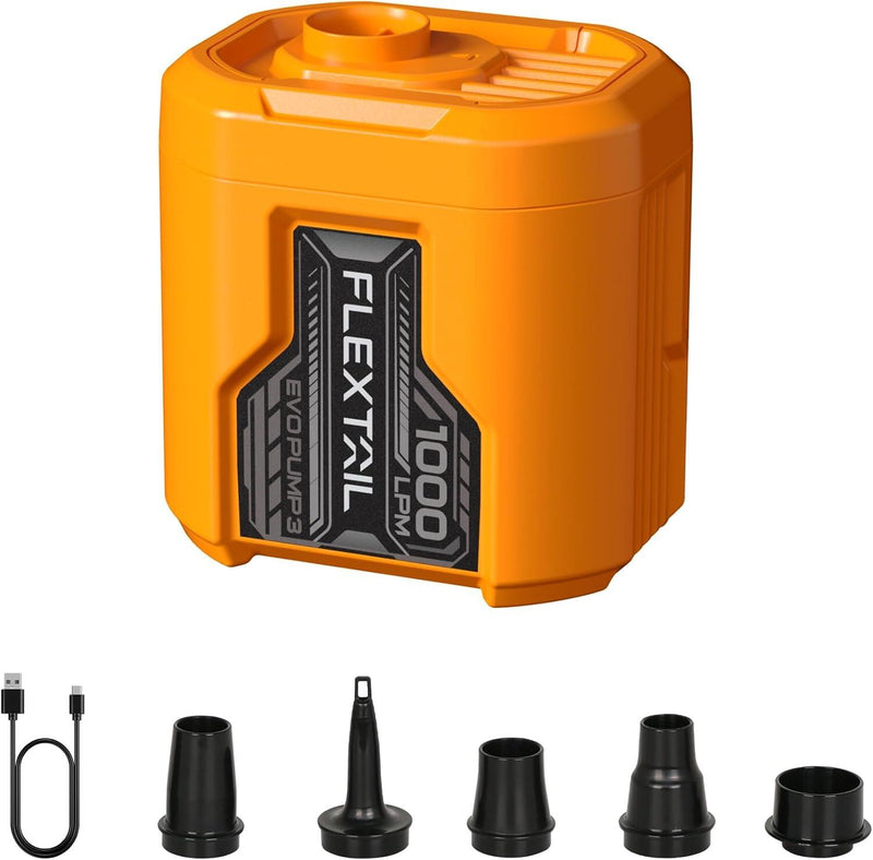 Load image into Gallery viewer, Flextail EVO PUMP 3 - 1000L/MIN Portable & Rechargeable Air Pump (Black Or Orange) Orange By Flextail Gear
