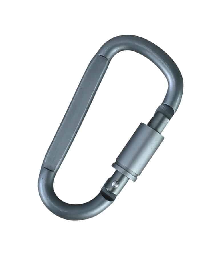 Load image into Gallery viewer, Kombat UK Gunmetal Grey Locking Carabiners - 6mm (Pair) By Kombat UK