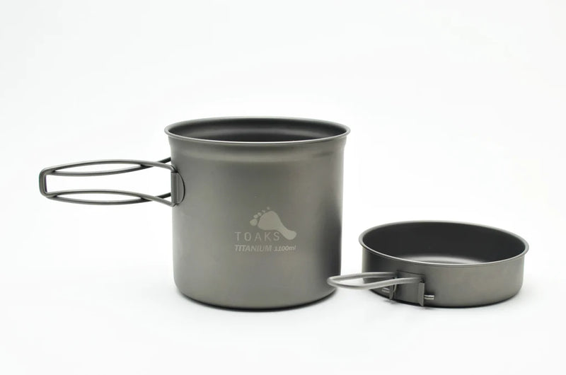 Load image into Gallery viewer, Toaks Titanium Pot with Pan ( 1100ML or 1300ML) 1100ML By Toaks Outdoors