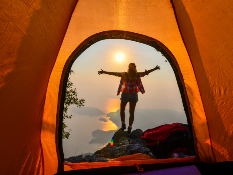 view from tent door