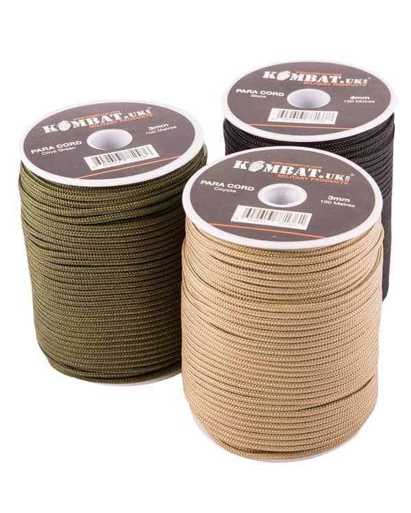 Load image into Gallery viewer, Para Cord 3mm on 100m Reel (Various colours) By Kombat UK
