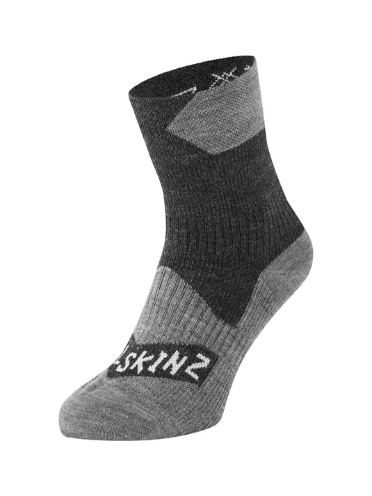 SealSkinz Bircham Waterproof All Weather Ankle Length Sock Black Grey By Seal Skinz
