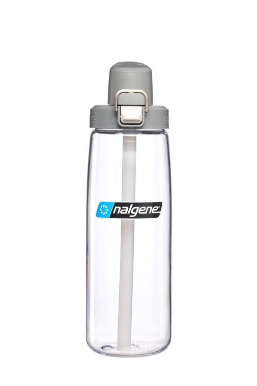 Nalgene Fresh Flow Straw Bottle 700ml (Various Colours) Clear with Grey Cap By Nalgene