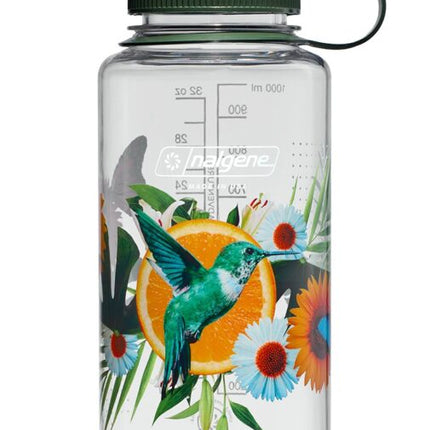 Nalgene 32oz / 1L Wide Mouth Sustain Water Bottle Surrealist Citrus Hummingbird By Nalgene