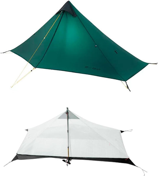 3fulgear Lanshan 1 Pro 20D SilNylon 3 Season   - Green Hiking Pole Tent