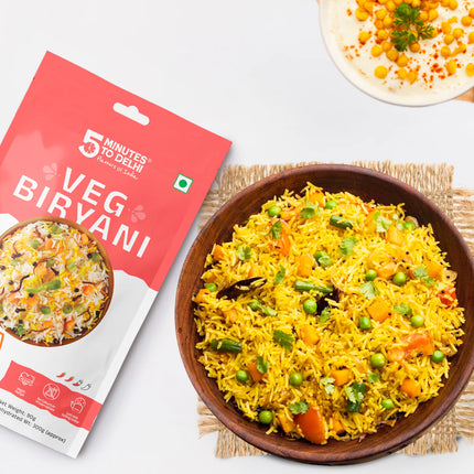 5 Minutes To Delhi Vegetable Biryani Camping Meal (Vegan) By 5 Minutes To Delhi