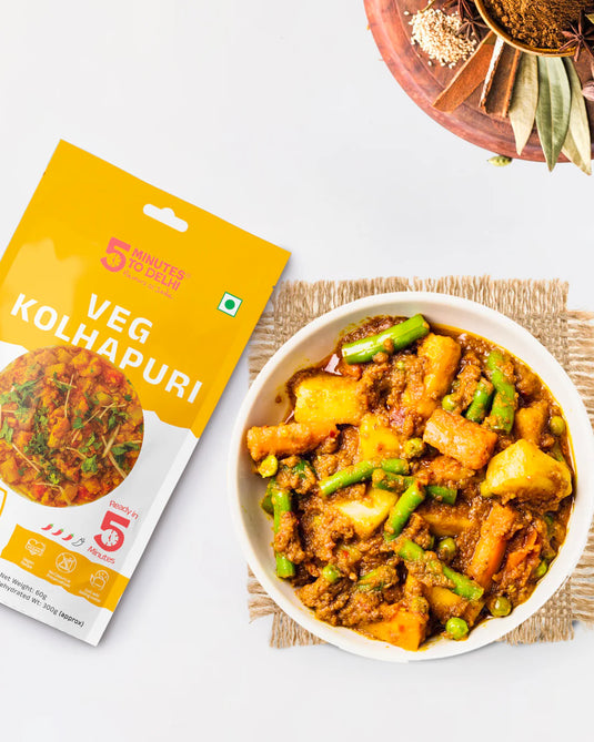 5 Minutes To Delhi Vegetable Kolhapuri Camping Meal (Vegan) By 5 Minutes To Delhi