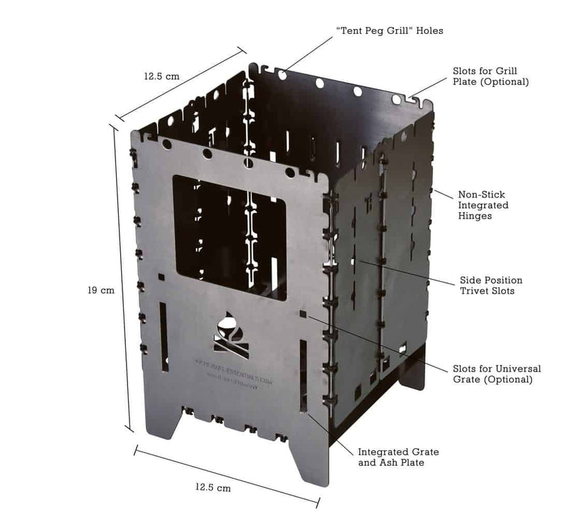 Load image into Gallery viewer, BE Bushbox XL Titanium Outdoor Cooker By BushCraft Essentials
