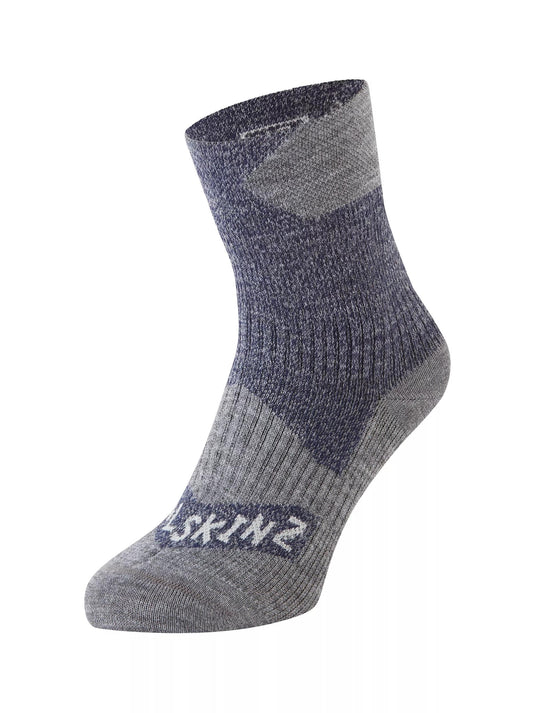 SealSkinz Bircham Waterproof All Weather Ankle Length Sock Navy Grey By Seal Skinz