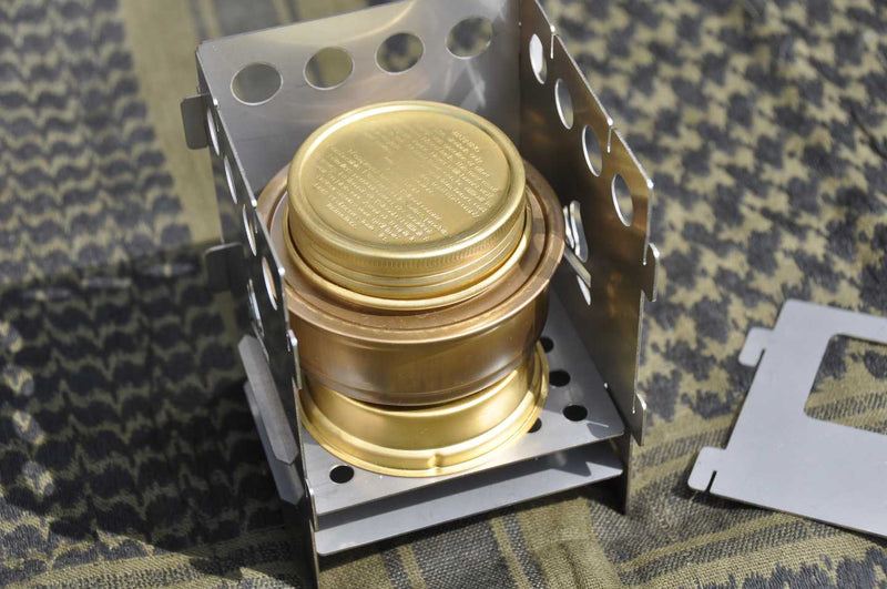 Load image into Gallery viewer, BE Bushbox Titanium Outdoor Pocket Stove By BushCraft Essentials
