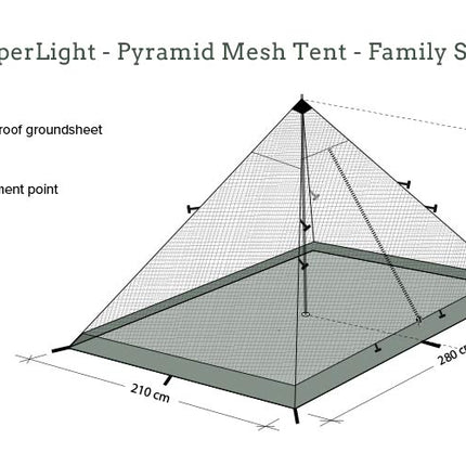 DD SuperLight Pyramid Mesh Tent - Family Size By DD Hammocks
