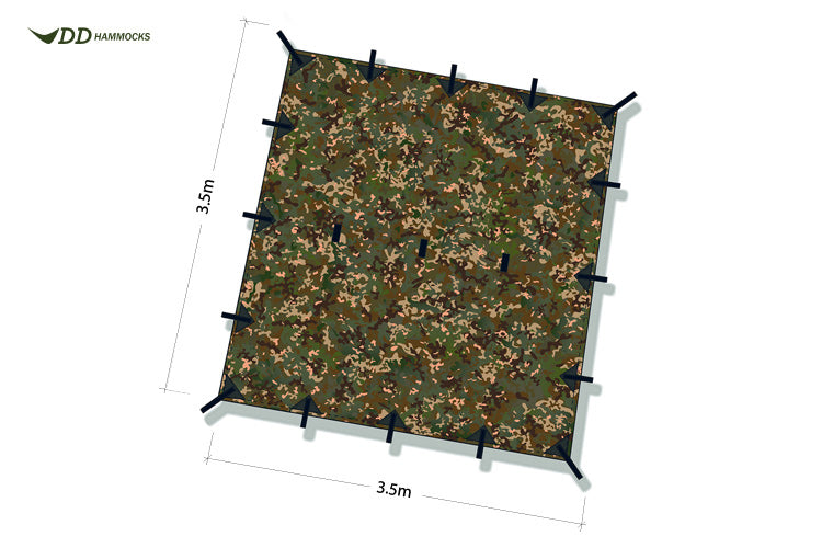 DD Large Camo Tarp 3.5m x 3.5m By DD Hammocks