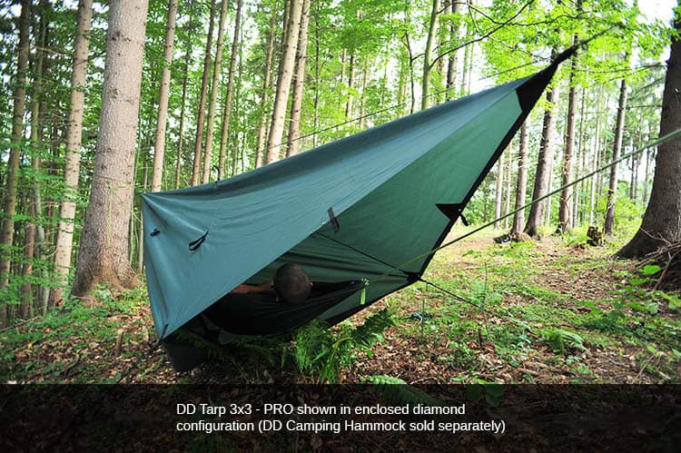 Load image into Gallery viewer, DD Hammocks Tarp 3x3 Pro - Olive Green By DD Hammocks
