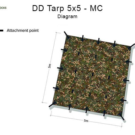 DD Tarp 5x5m - Multicamo By DD Hammocks