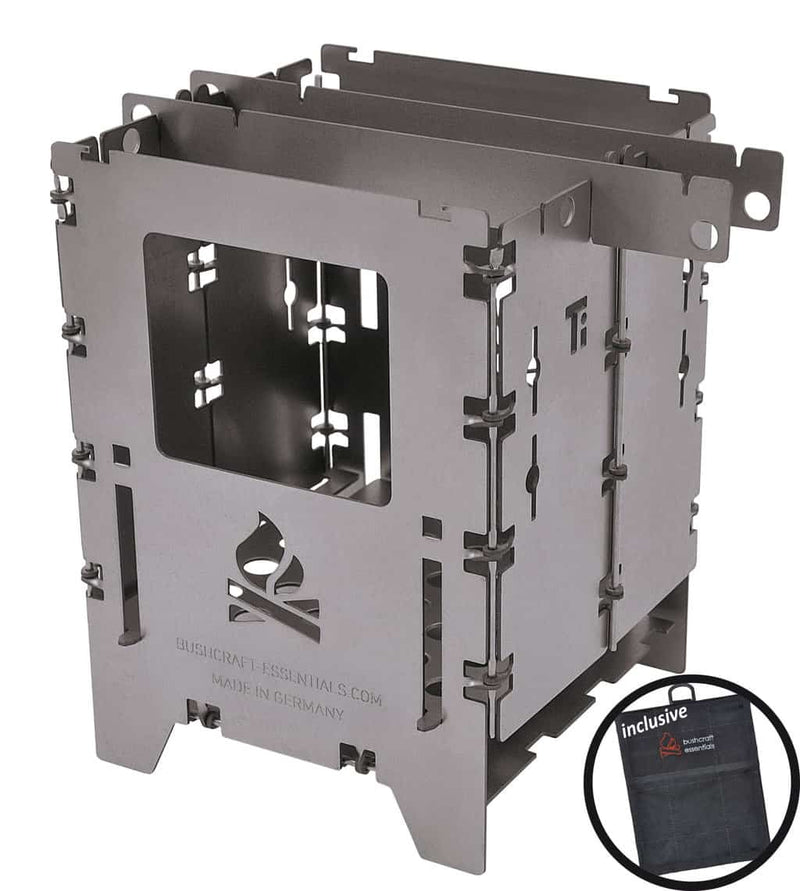 Load image into Gallery viewer, BE Bushbox LF Titanium Outdoor Stove By BushCraft Essentials
