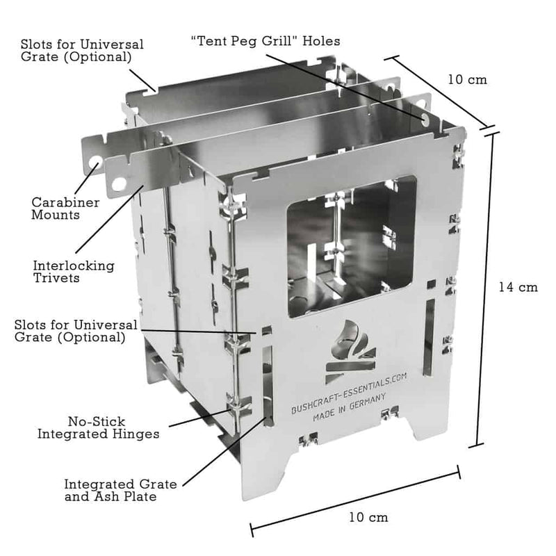 Load image into Gallery viewer, BE Bushbox LF Titanium Outdoor Stove By BushCraft Essentials

