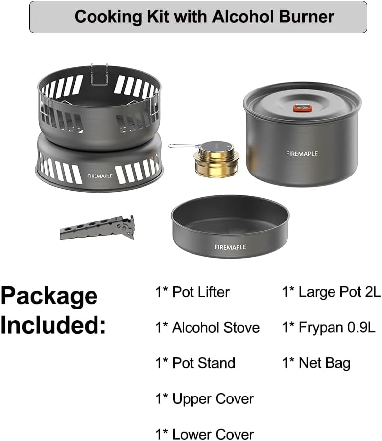 Load image into Gallery viewer, Firemaple Cooking Kit with Pans and Alcohol Burner By Fire Maple Gear
