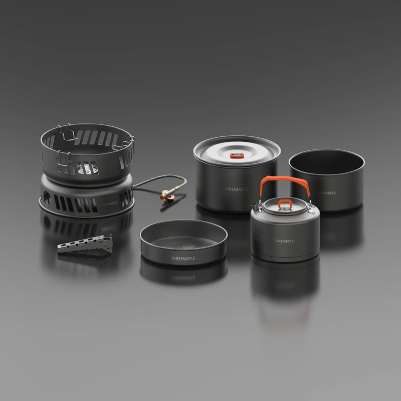 Load image into Gallery viewer, Firemaple Cooking Kit with Pots and Pans With Gas Burner By Fire Maple Gear
