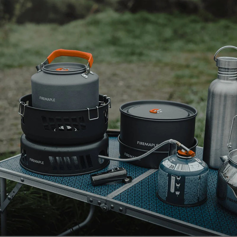 Load image into Gallery viewer, Firemaple Cooking Kit with Pots and Pans With Gas Burner By Fire Maple Gear
