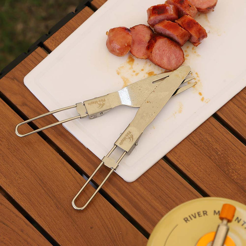 Load image into Gallery viewer, Firemaple FMT-803 Stainless Folding Cutlery Set By Fire Maple Gear
