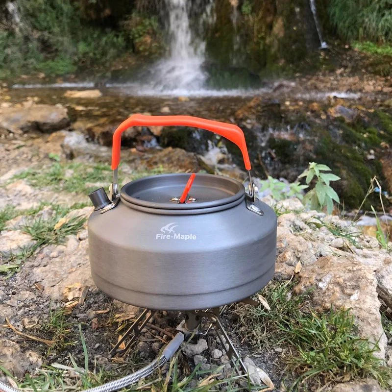 Load image into Gallery viewer, FireMaple Feast T3 Aluminium Kettle 0.8L (Black Handle) By Fire Maple Gear
