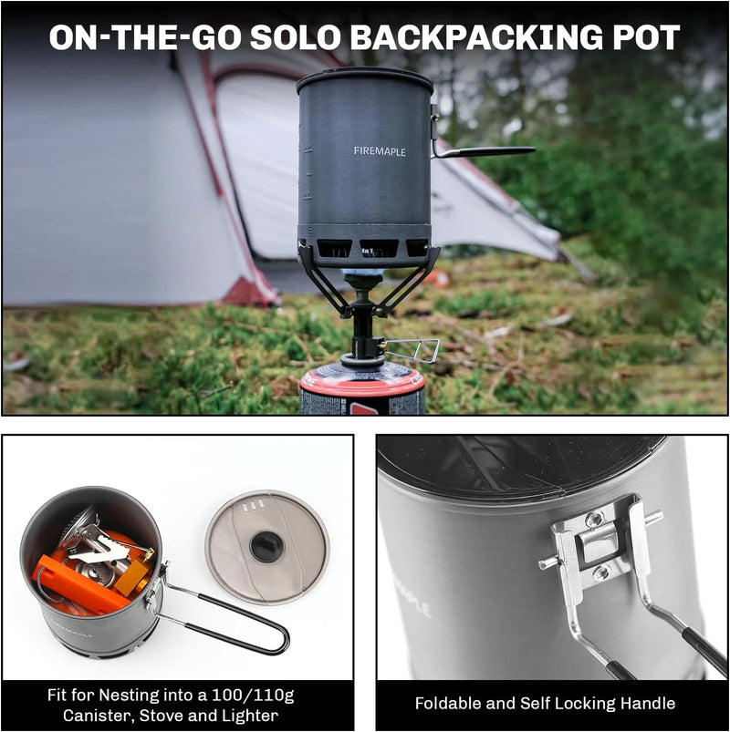 Load image into Gallery viewer, FireMaple Petrel G3 Cooking set (Ultralight) with Greenpeak stove By Fire Maple Gear
