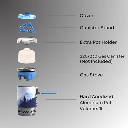 Firemaple Polaris Pressure Regulator Cooking System (Blue) By Fire Maple Gear