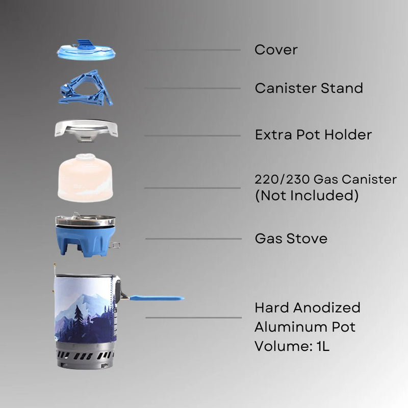 Load image into Gallery viewer, Firemaple Polaris Pressure Regulator Cooking System (Blue) By Fire Maple Gear
