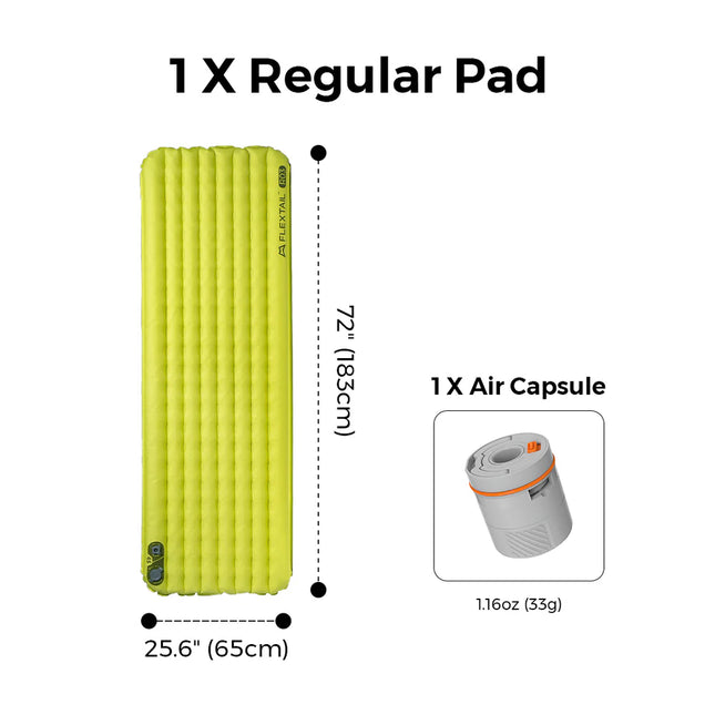 Flextail Gear Tiny Sleeping Pad R03 AVS - 3.5 R-Value 3 Season Sleeping Pad with Pump (Regular) By Flextail Gear