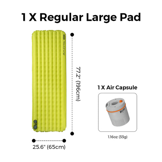 Flextail Gear Tiny Sleeping Pad R03 AVS - 3.5 L-Value 3 Season Sleeping Pad with Pump (Large) By Flextail Gear