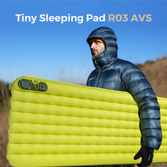 Flextail Gear Tiny Sleeping Pad R03 AVS - 3.5 L-Value 3 Season Sleeping Pad with Pump (Large) By Flextail Gear
