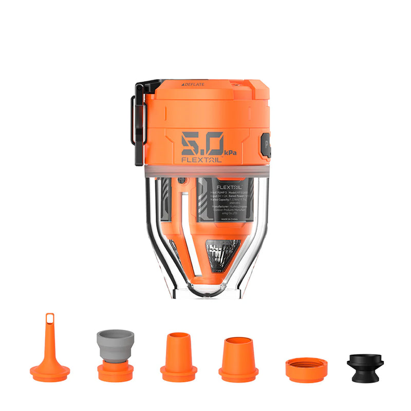 Load image into Gallery viewer, Flextail Max Pump 3 High Speed 2-in-1 Rechargeable Air Pump (Various Colours) Orange By Flextail Gear
