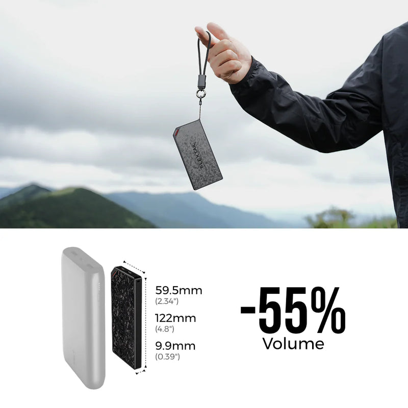 Load image into Gallery viewer, Flextail ZERO POWER 10,000C - The World's Lightest &amp; Thinnest 10,000mAh Power Bank (145g, 22.5W) By Flextail Gear

