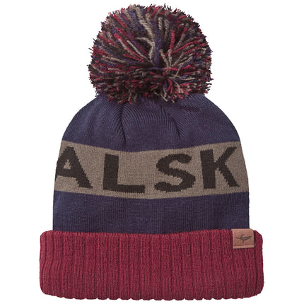 SealSkinz Foulden Water Repellent Bobble Hat Navy Grey Red By Seal Skinz