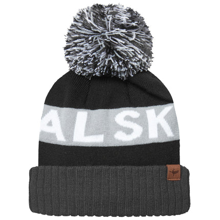 SealSkinz Foulden Water Repellent Bobble Hat Black Grey White By Seal Skinz