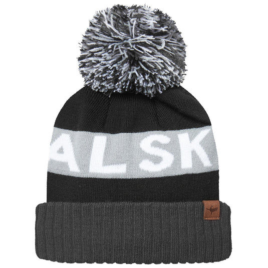 SealSkinz Foulden Water Repellent Bobble Hat Black Grey White By Seal Skinz