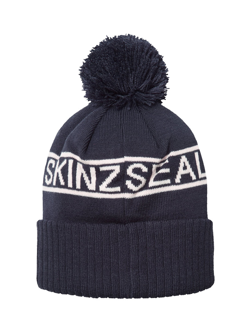 Load image into Gallery viewer, SealSkinz Heacham Waterproof Bobble Hat Navy By Seal Skinz
