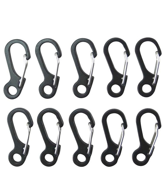 Kombat Paracord Carabiners Metal - 10 Pack - Black By Kombat UK