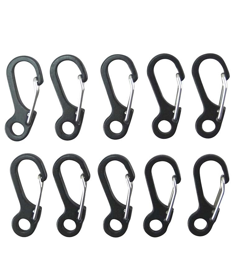 Load image into Gallery viewer, Kombat Paracord Carabiners Metal - 10 Pack - Black By Kombat UK
