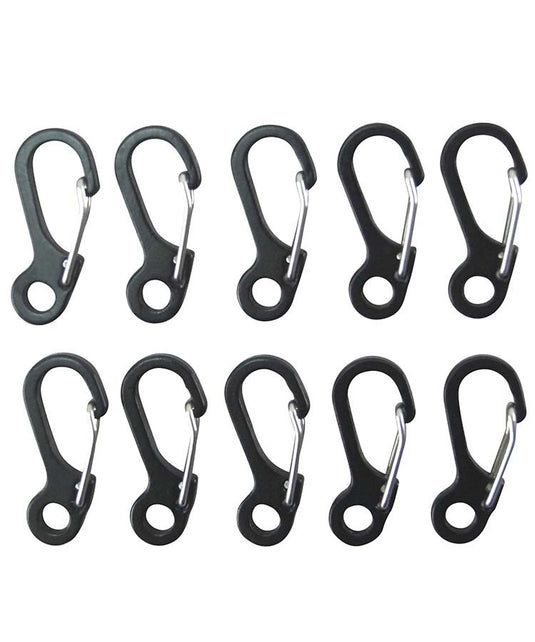Kombat Paracord Carabiners Metal - 10 Pack - Black By Kombat UK