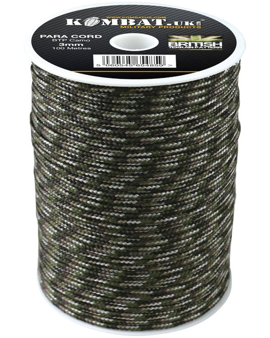 Para Cord 3mm on 100m Reel (Various colours) BTP By Kombat UK