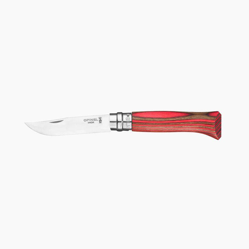 Load image into Gallery viewer, Opinel No.8 Laminated Birch Collection (Various Colours) Red By Opinel knives
